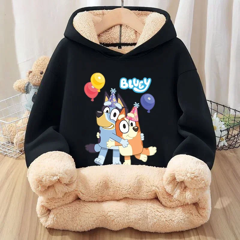 Bluey Bingo Child Winter Hooded Sweatshirt Comfortable Cartoon Anime Graphic Print Sweatshirts Streetwear Birthday Party Gifts