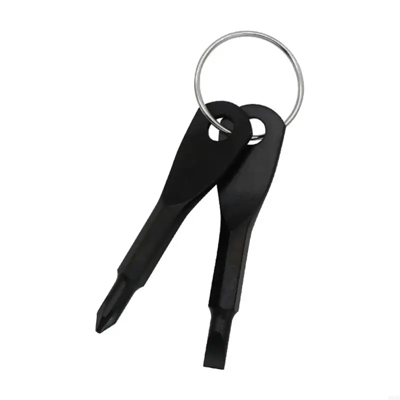 A6hd mini conjunto chave fenda bolso chaveiro ferramentas ar livre aço preto, prata, cabeça chata chave