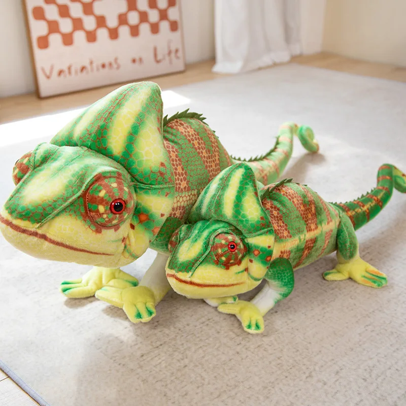 Peluche Caméléon Réaliste de 80/110cm, Jouets de Simulation, Oreiller Doux, Poupées Créatives, Cadeau d'Anniversaire et de Noël