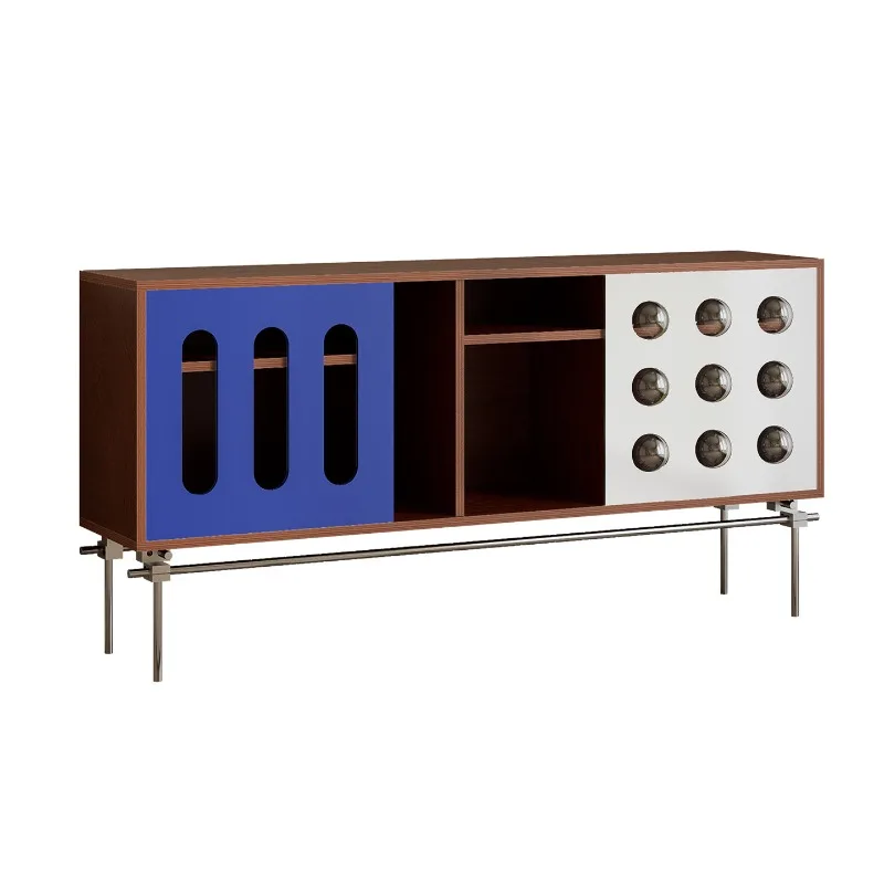 

Ocean panel TV cabinet Living room storage contrasting color module cabinet Small apartment locker Low