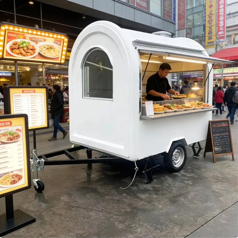 

Dual Business Food Trailer With Water Pump Mobile Commercial Street Food Vending Cart For Two Food Businesses