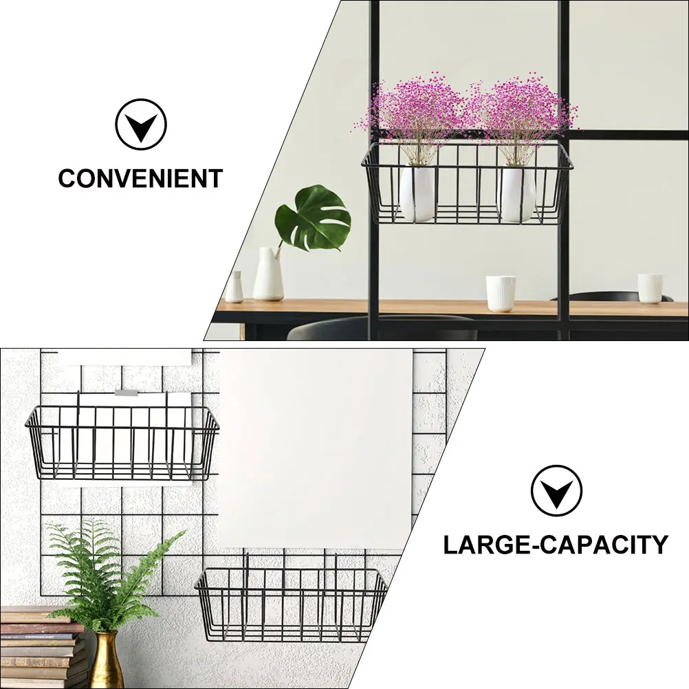 

1pcs Black Small Wall Hanger Iron Soap Basket Storage Organizer Non Punching Hanging Wire Baskets Kitchen Bathroom Rack Large