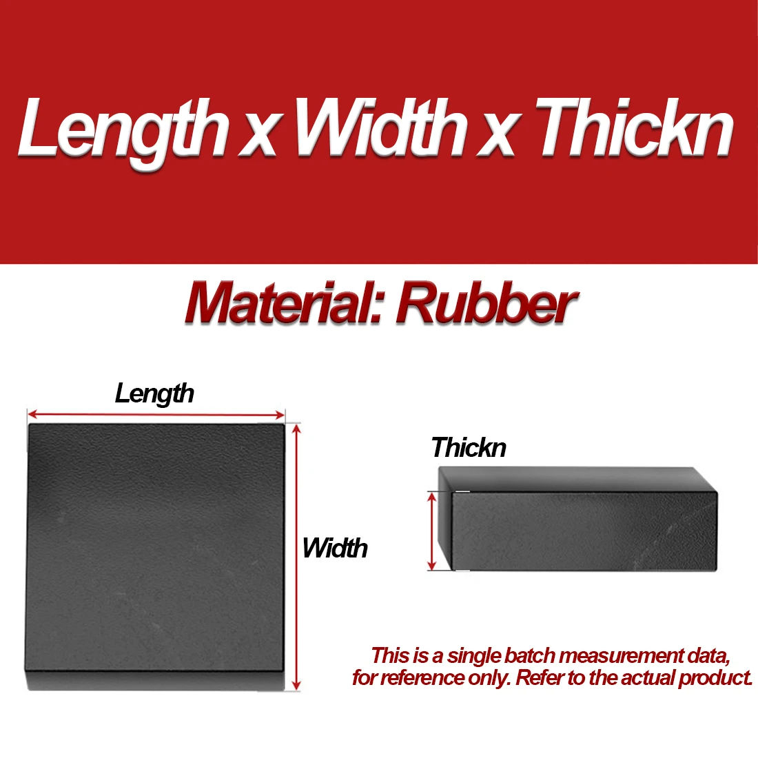 Black Industry Rubber Block Elastic Anti Slip Damping Gasket Shockproof Pad wear resistant200x300mm 300x300mm Thick 2mm~100mm