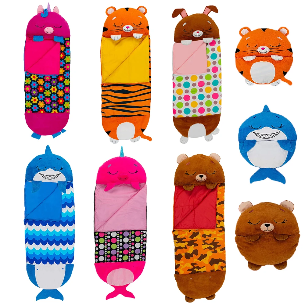 Nature Hike Sleeping Bag Children Plush Pillow Animal Sleepsacks Soft Warm Sack Bag Sleep Sack For Boys Girls Birthday\'s Gift