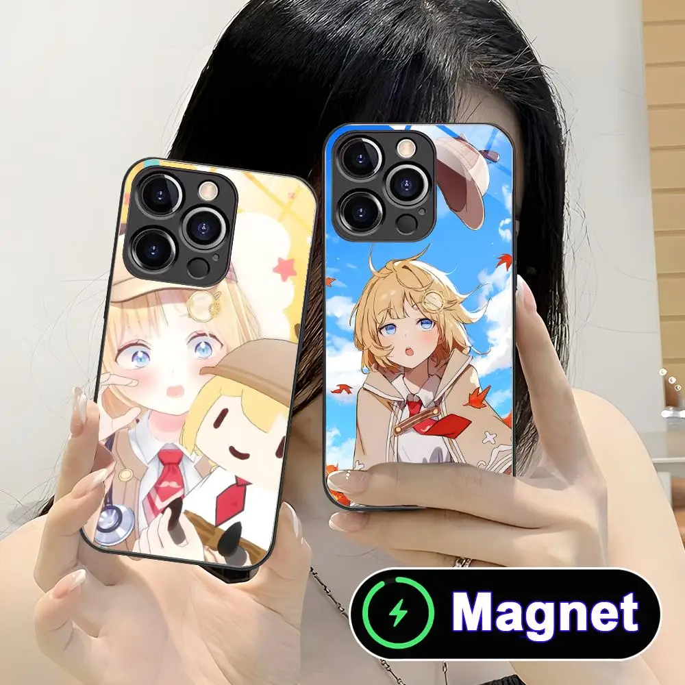 

Holo Amelia Watson Phone Case for iPhone 17 16 15 14 13 12 11 Air Pro Max Plus Mini Glass Magnet Cover