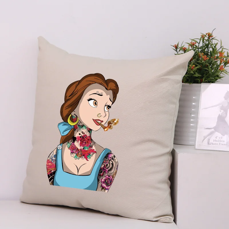 Disney Cartoon Princess personality Print Sticker Heat-Adhesive Patches For Clothes,Suitable for Hoodie,T-shirt,pillow,canva bag