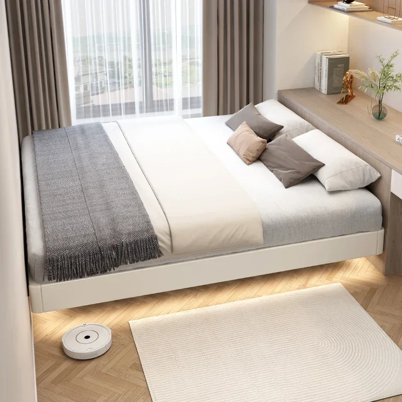 Individual Double Bed Frames Nordic Modern Minimalist Twin Double Bed Bases Wood Sleeping Luxury Cama Queen Size Hotel Furniture view 2