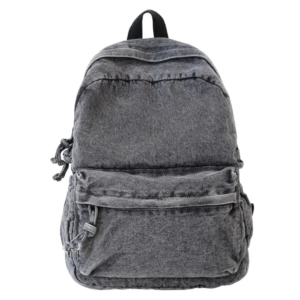 

Fashionable Y2K Denim Backpack Street Style Large Capacity Vintage Handbag Solid Color Japanese Style Solid Crossbody Bag Boy