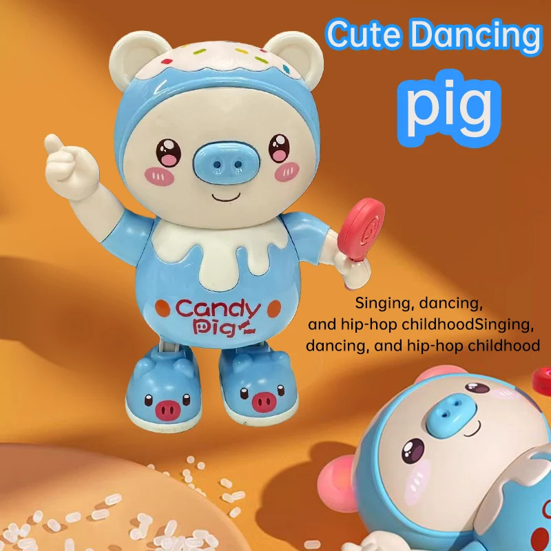 لعبة كاندي بيج الكهربائية للأطفال تتأرجح لليسار واليمين، صوت ملون وخفيف، لعبة هدية العيد المفضلة لدى الطفل