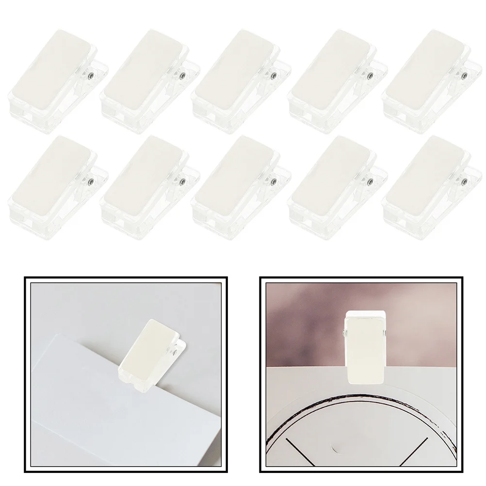 

60Pcs Small Clear Plastic Badge Clips Self-Adhesive Spring Clip for Id Card Holder Name Tag Work Badge Multifunctional Hanging