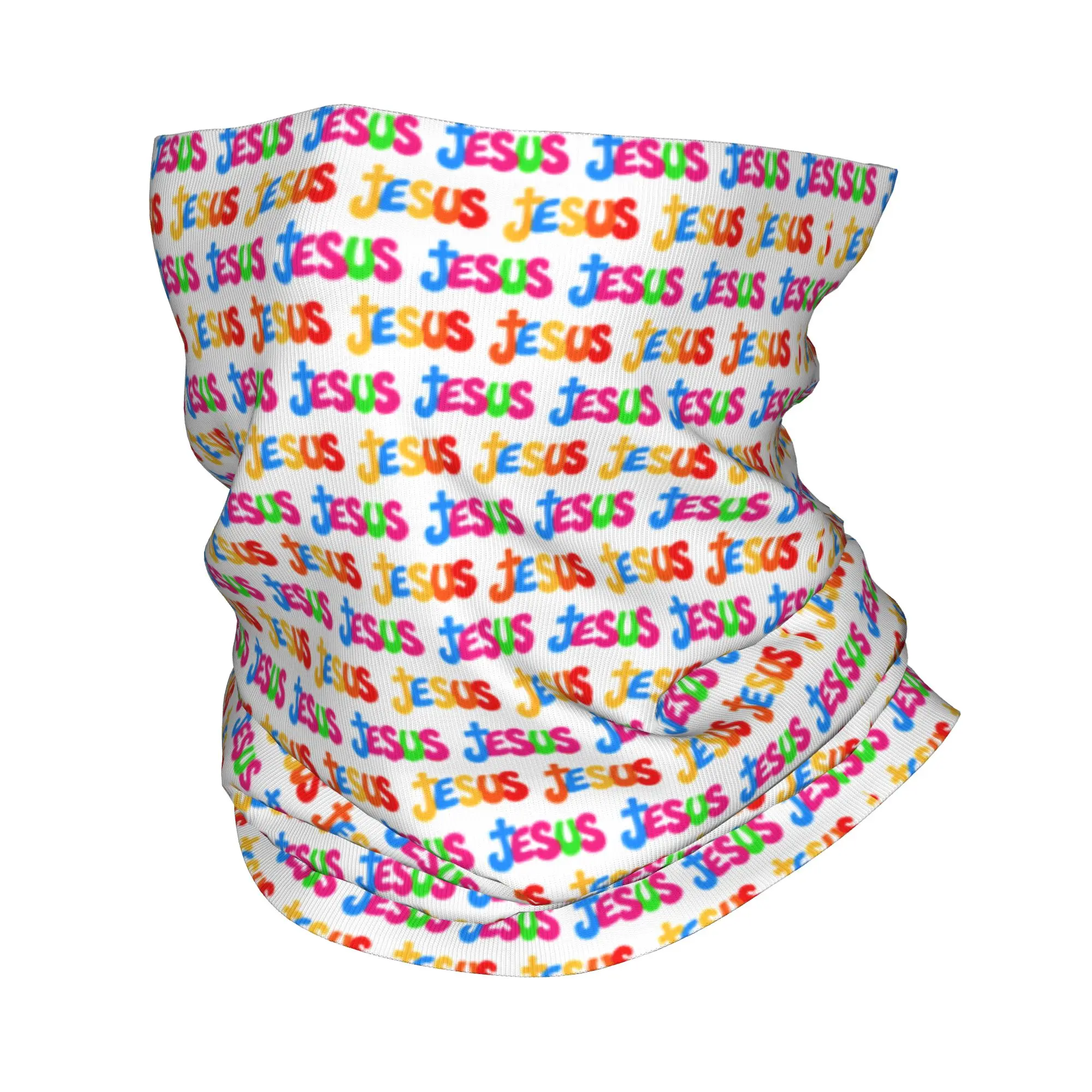 Multicolor Jesus Christian Faith Bandana Neck Gaiter UV Protection Face Scarf Cover Christ Religion Headwear Tube Balaclava