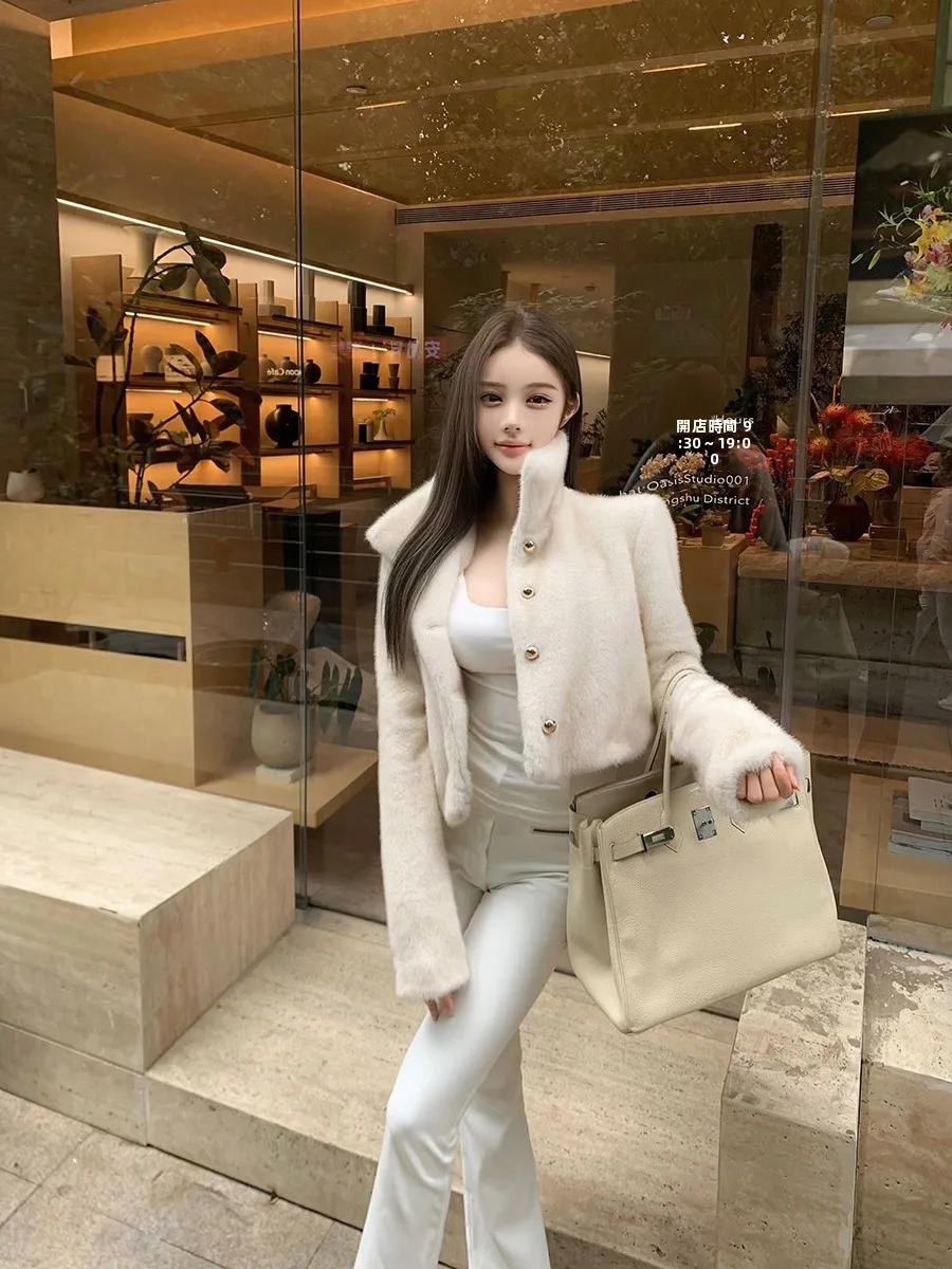 

Модная утепленная зимняя куртка для женщин с воротником из искусственного меха, универсальная, приталенного кроя