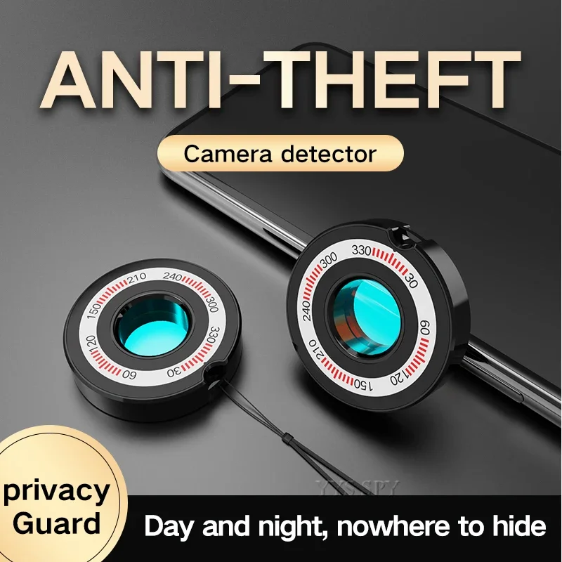 Mini Anti Spy Hidden Camera Lens Detector, Luz sonora, Scanner de alarme de vibração, Anti Candid Thief, Micro Secret Cam, Small Finder