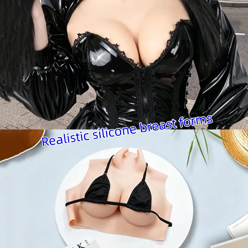 Simulation Fake Breasts Silicone Chest Armor False Breasts A/BC/D/E/G Cup Sizes Suitable for Transgender, Daily Wear, Parties
