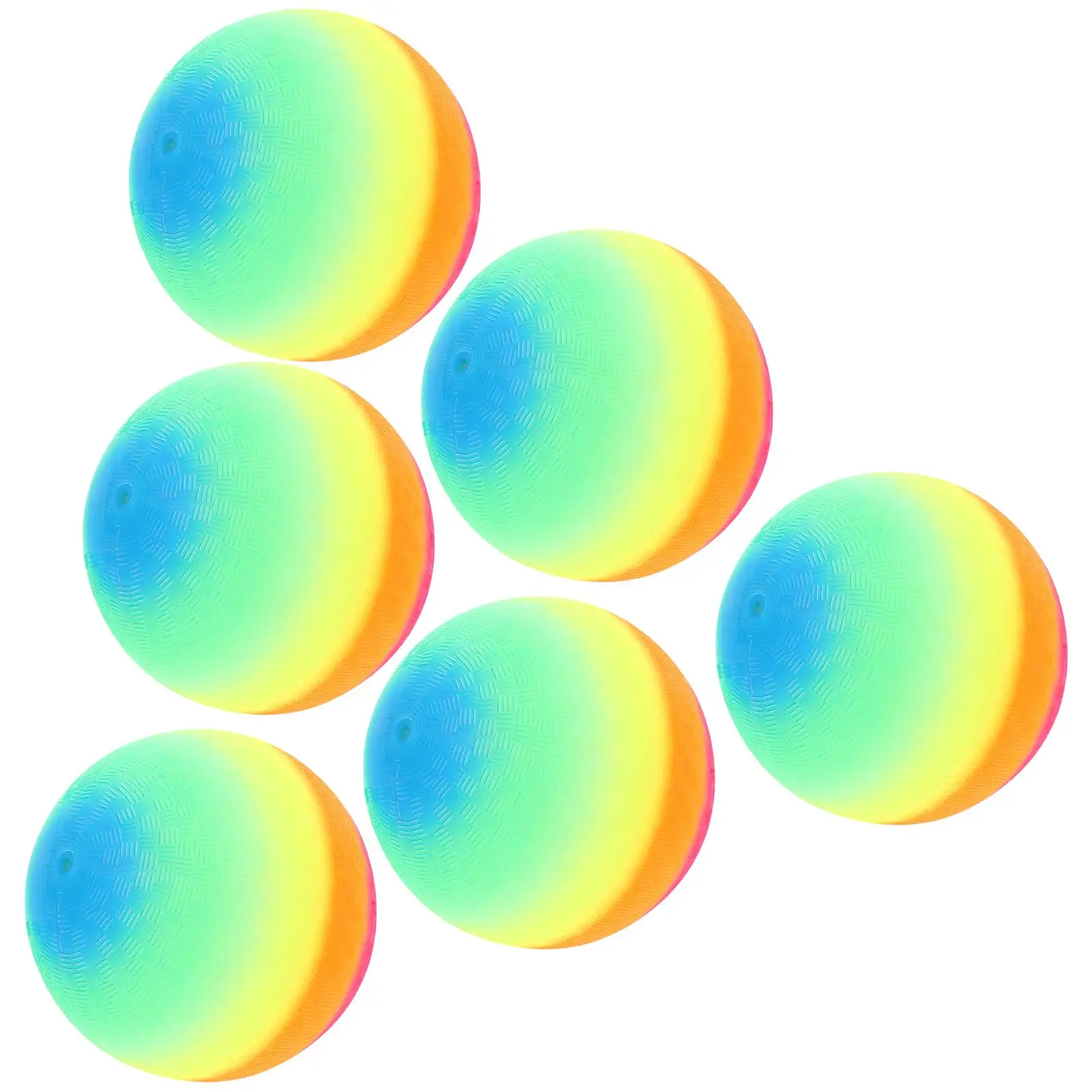 

6 Pcs Rainbow Balls Environmentally Friendly Bounce Play Flaping Kickball Kids Pool Bright Color Sports Games Outdoor Activities