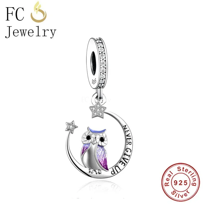 FC Jewelry Fit Original Charm Bracelet 925 Silver Watchful Eye Owl Never Give Up Bead For Making Women Graduation Berloque 2022