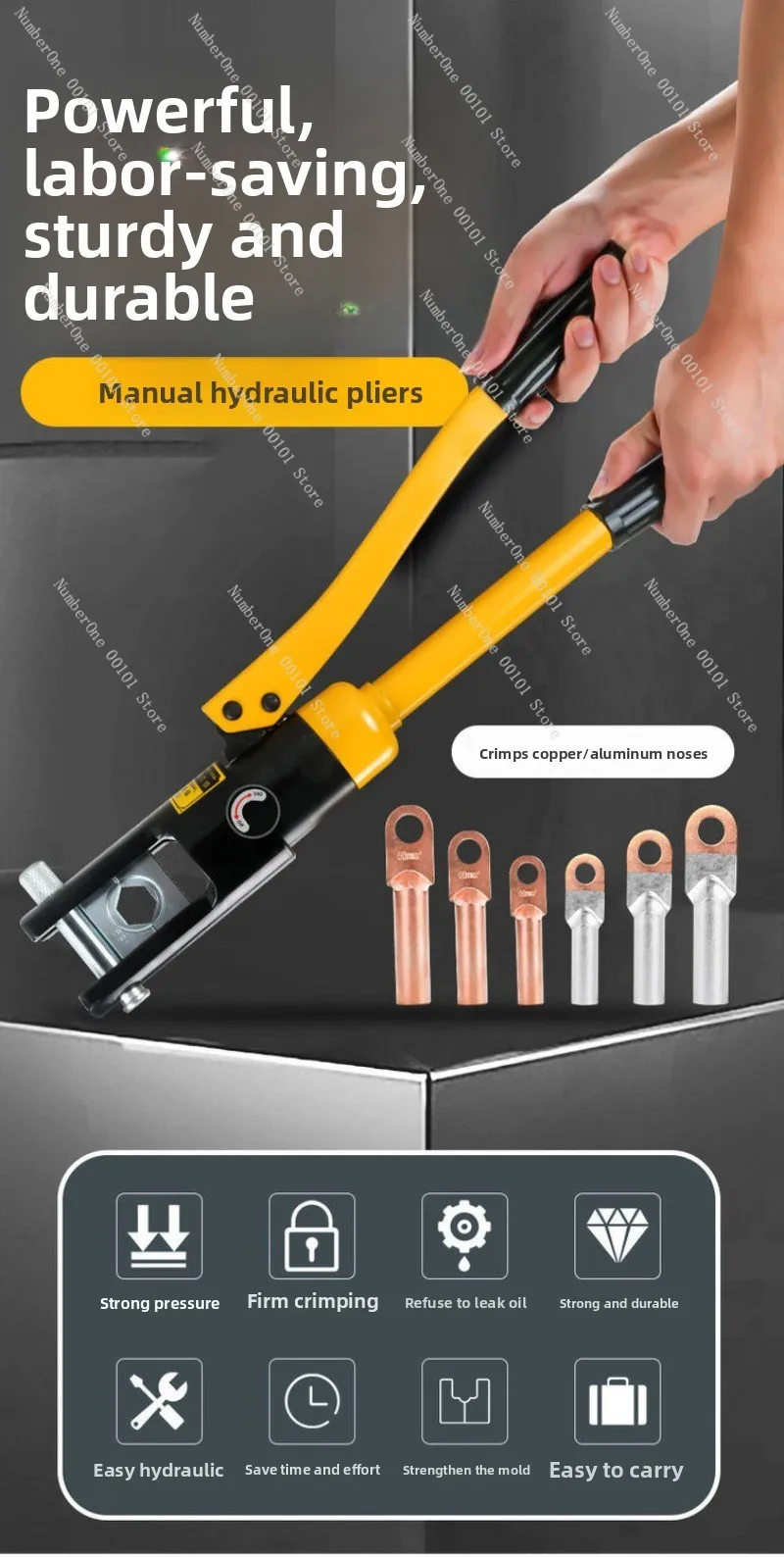 Electrical hydraulic pliers, manual hydraulic YQK70/120/240 copper and aluminum nose crimping pliers