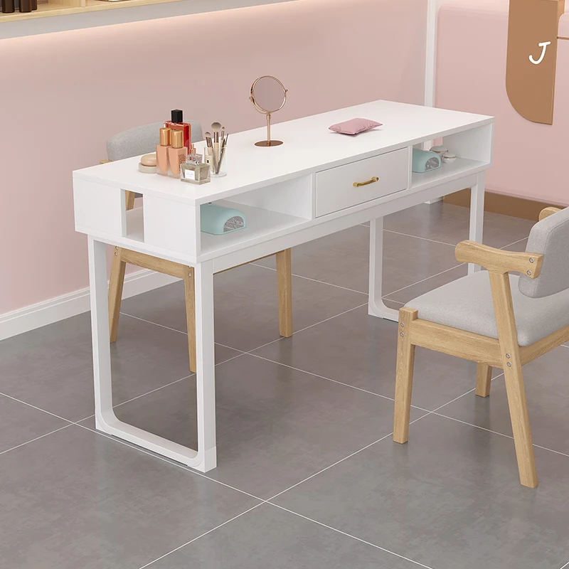 

Clamp lamp nail art table single double special price economical simple small apartment nail art workbench Japanese style log co