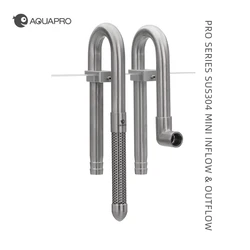 AQUAPRO Mini Skimmer Inflow Stainless Steel Inlet Outlet Pipes Shrimp Water Filter Lily Aquarium Fish Tanks Accessories Fishbowl