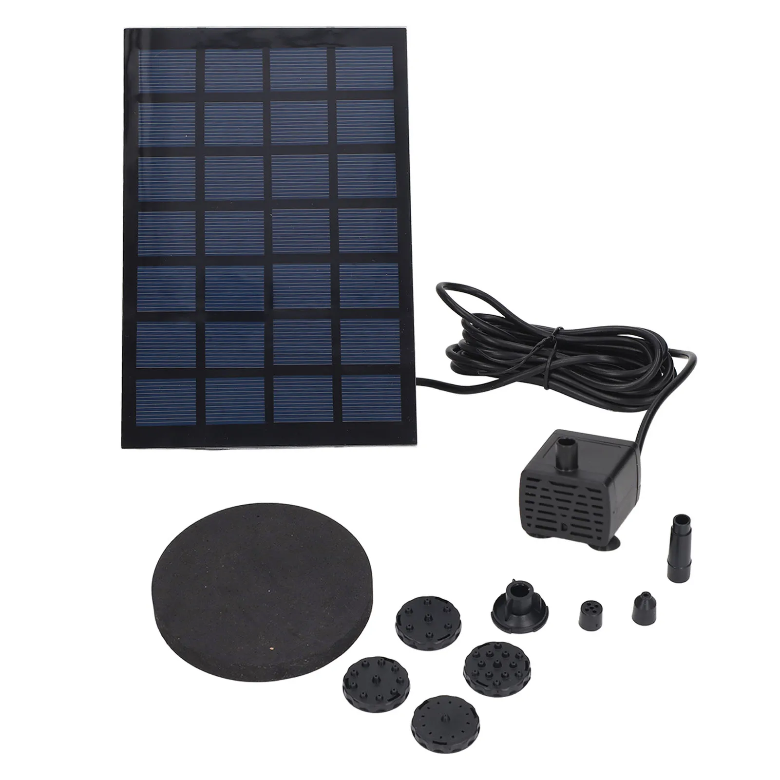 تعمل بالطاقة الشمسية نافورة مضخة محرك مباشر 6 فوهات انخفاض استهلاك الطاقة نافورة عائمة بالطاقة الشمسية للحديقة 7 فولت