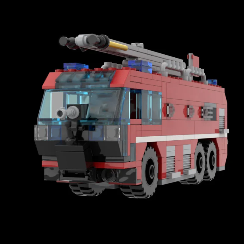 Urban Rescue Vehicles Model MOC Building Bricks Airport Fire Engine Modular Technology Children Holiday Gifts Assemble Toys Suit