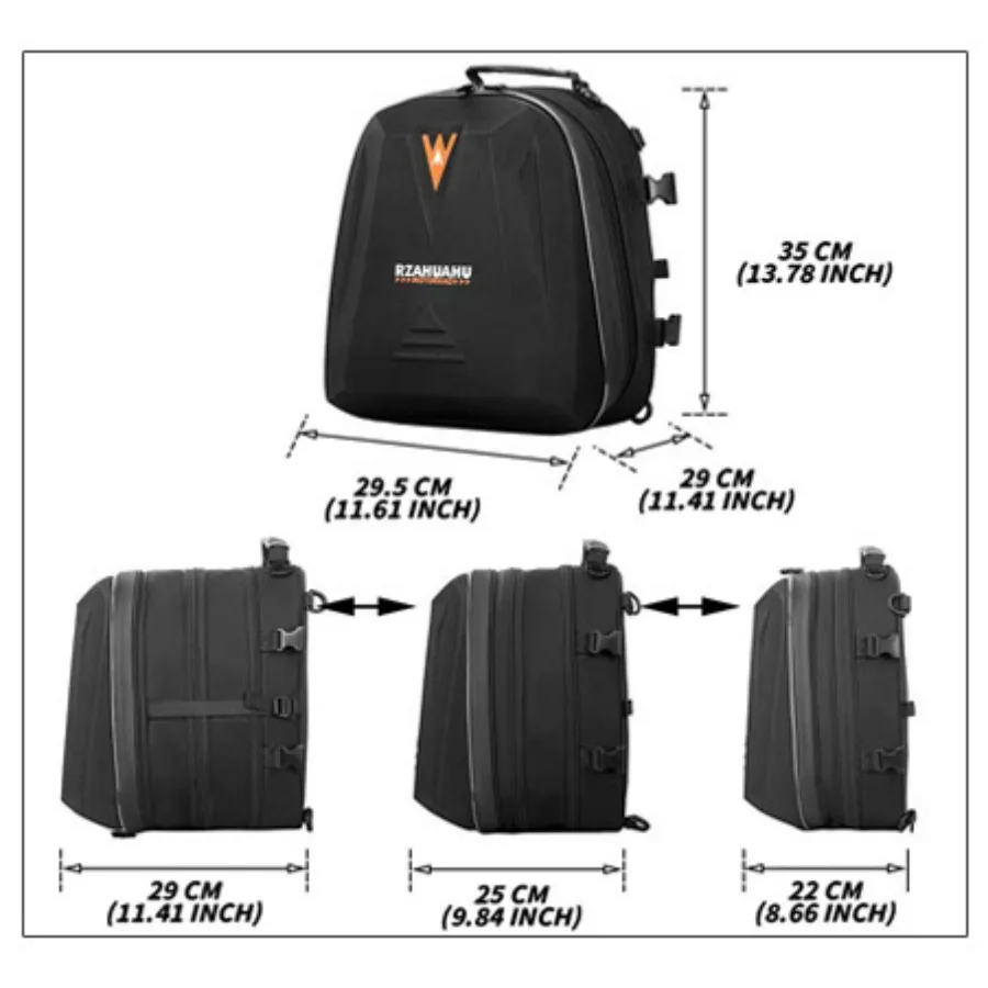 Bolsa universal para capacete de assento traseiro de motocicleta, expansível, 20l-28l, portátil, completa e meio, armazenamento de viagem, acessórios modificados