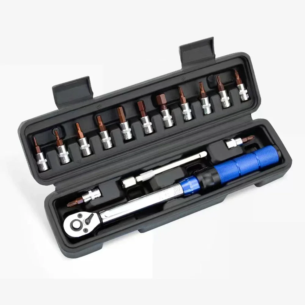 TINSOL 15-teiliges Set Fahrrad-Drehmomentschlüssel-Set 1/4 Zoll 2–24 Nm Dual Direction Bike Inbusschlüssel Werkzeugsteckdose voreingestellter Schraubenschlüssel Pro Reparatur – Detail 6