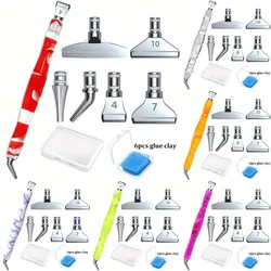 Diamentowe akcesoria długopis do malowania zestaw narzędzi wykwintne końcówki metalowe pióro ze stali nierdzewnej ergonomiczne wiertło artystyczne 6 malowanie glinką DIY