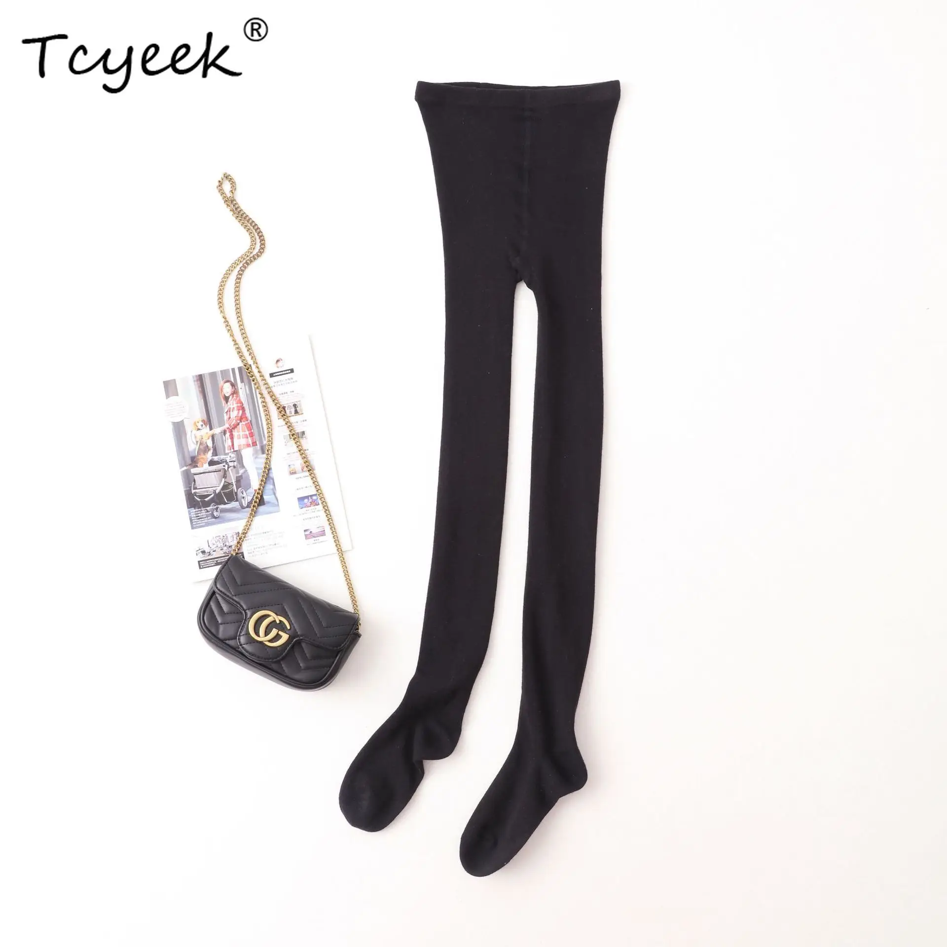 

Tcyeek 50% Mulberry Silk Leggings, Autumn and Winter Slim Fit, Anti Hook Silk, Thickened Insulation Leggings P43901QM