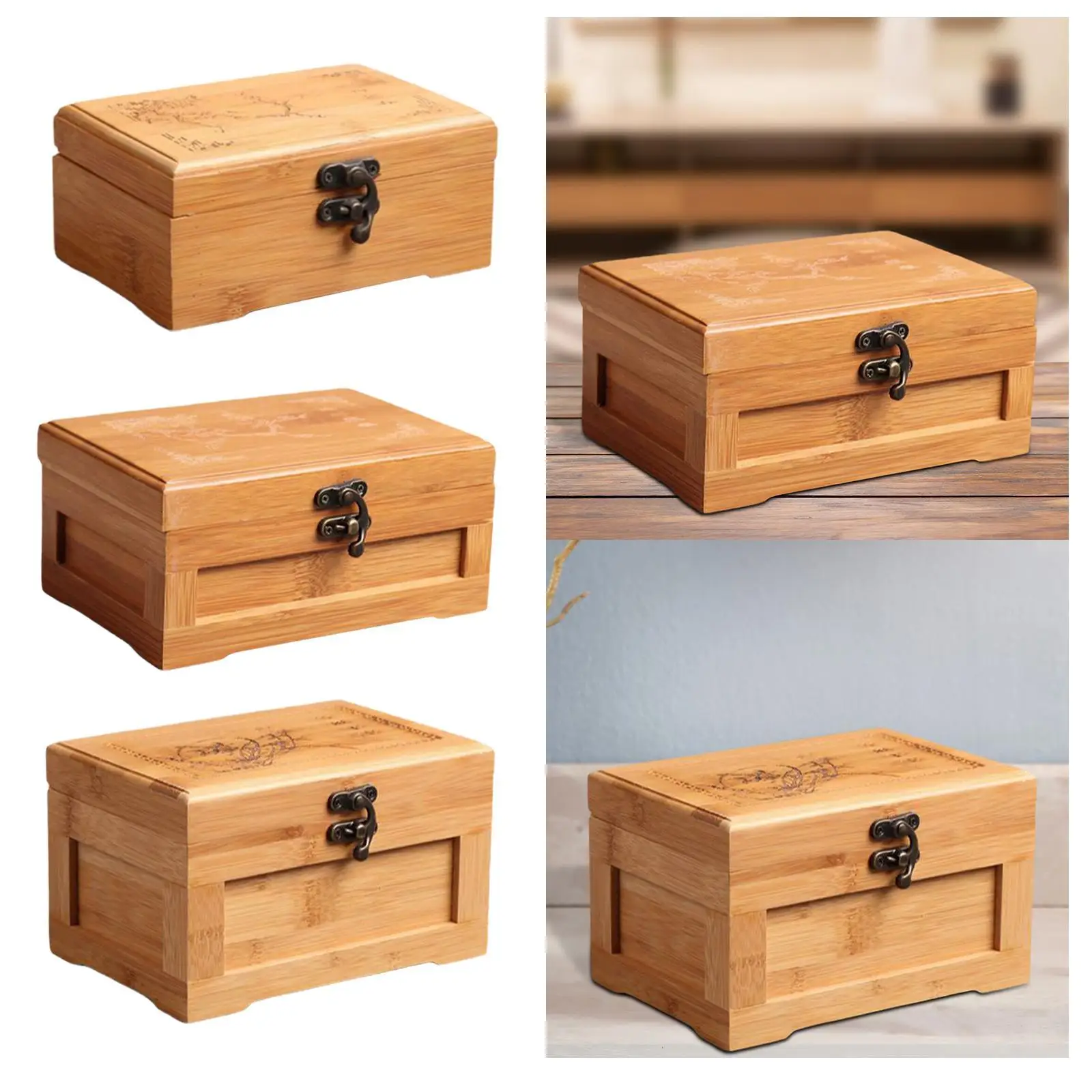 

Бамбуковый органайзер для ювелирных изделий, держатель для ювелирных изделий, декоративная многофункциональная портативная подарочная коробка, органайзер для ювелирных изделий для сувениров для женщин