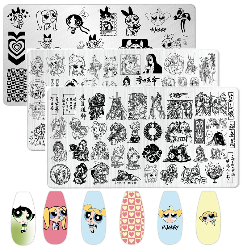 Cartoon Character Nail Art Stamping Plates Animals Nail Stamping Plate Brand Cartoon Girl Boy Figure Portrait Nail Stamp Plates