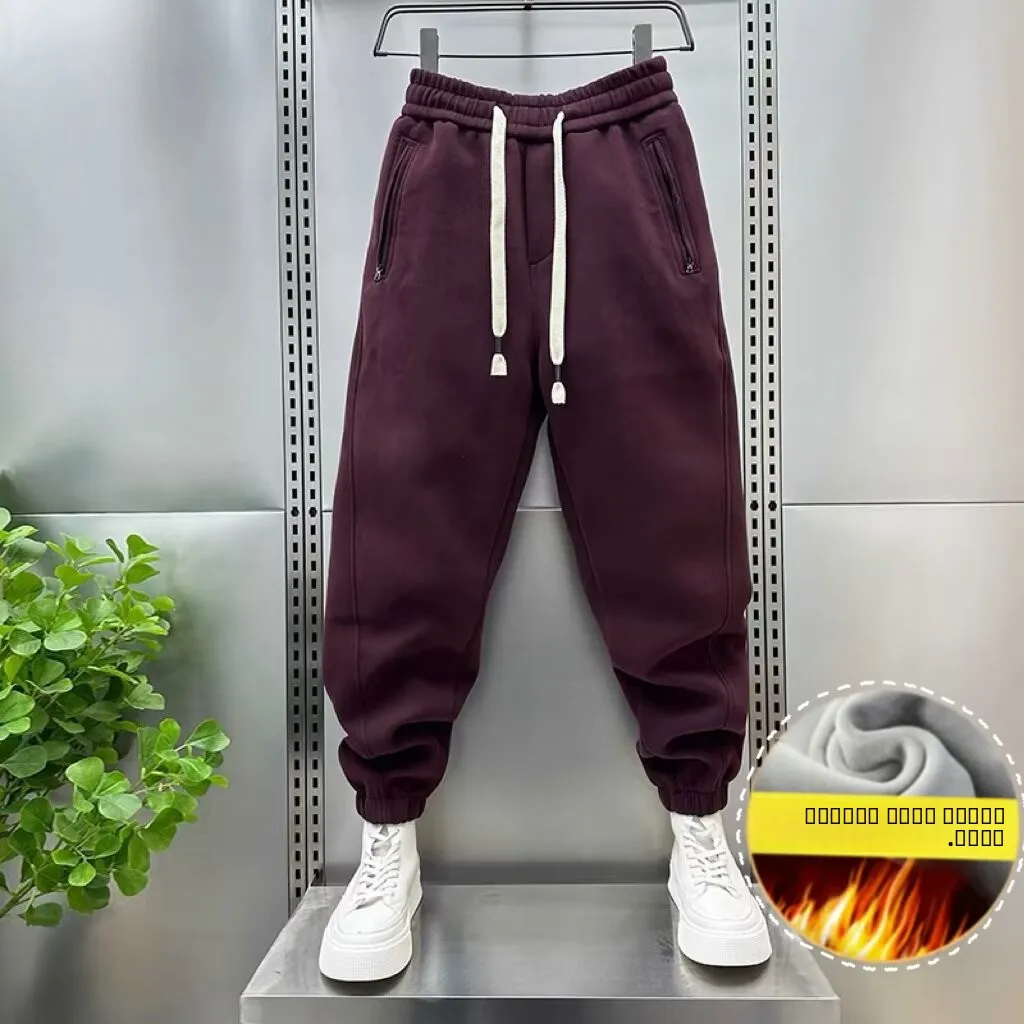 

Мужские повседневные брюки из чистого хлопка Waed, утепленные, осенне-зимние, свободного кроя, удобные, с манжетами, в уличном стиле