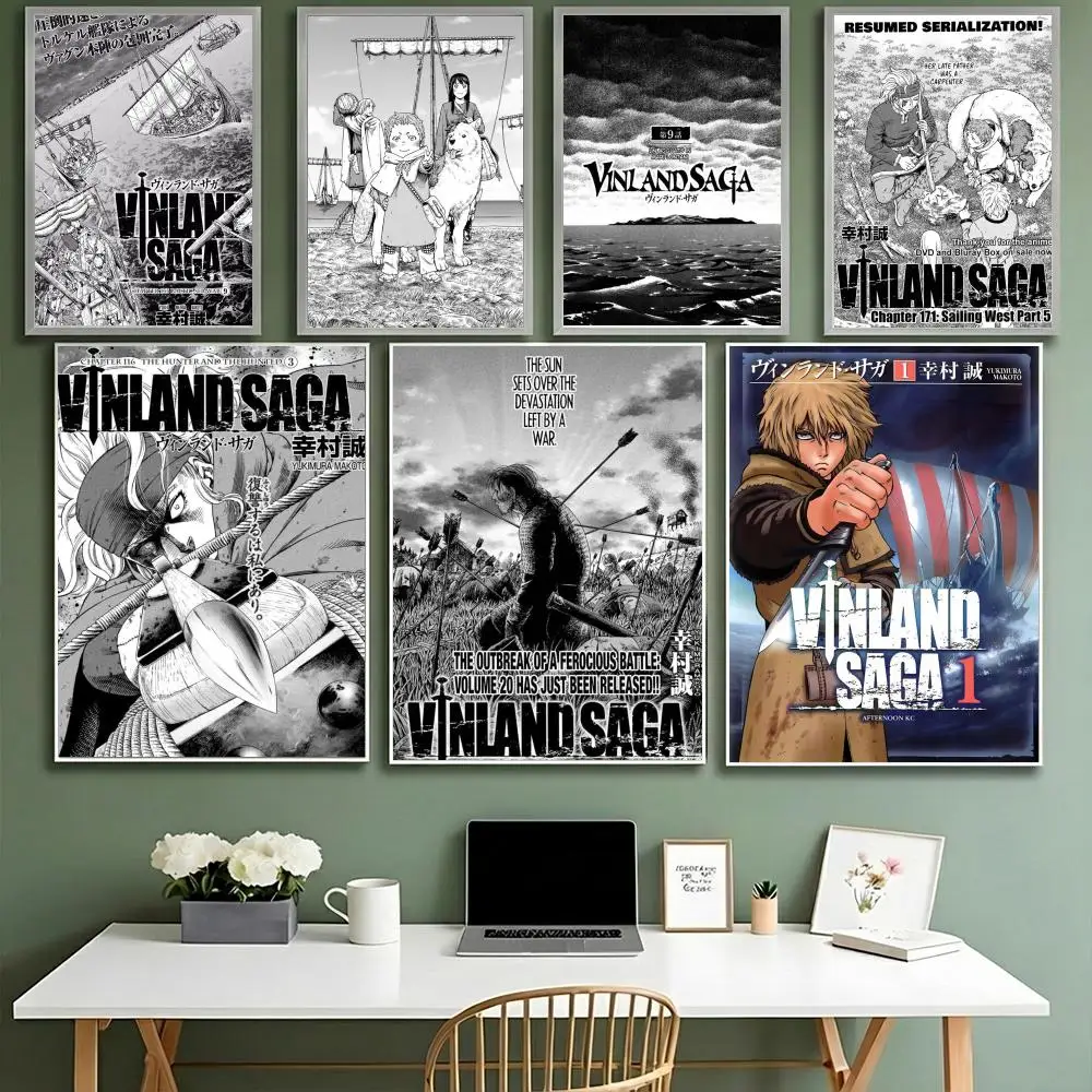 V-Vinland Saga Anime Manga Poster HD Wasserdicht Hochfeste Selbstklebende Wanddekoration Universal