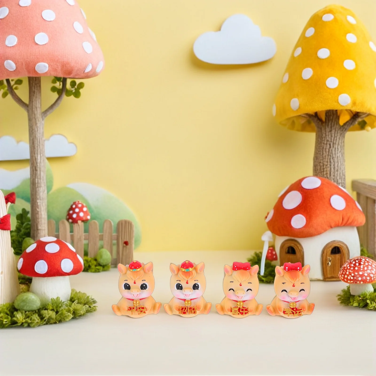 

4Pcs Standing Horse Statue Home Decor Elegant Design Precision Crafted Miniature Animals Desktop Table Centerpieces