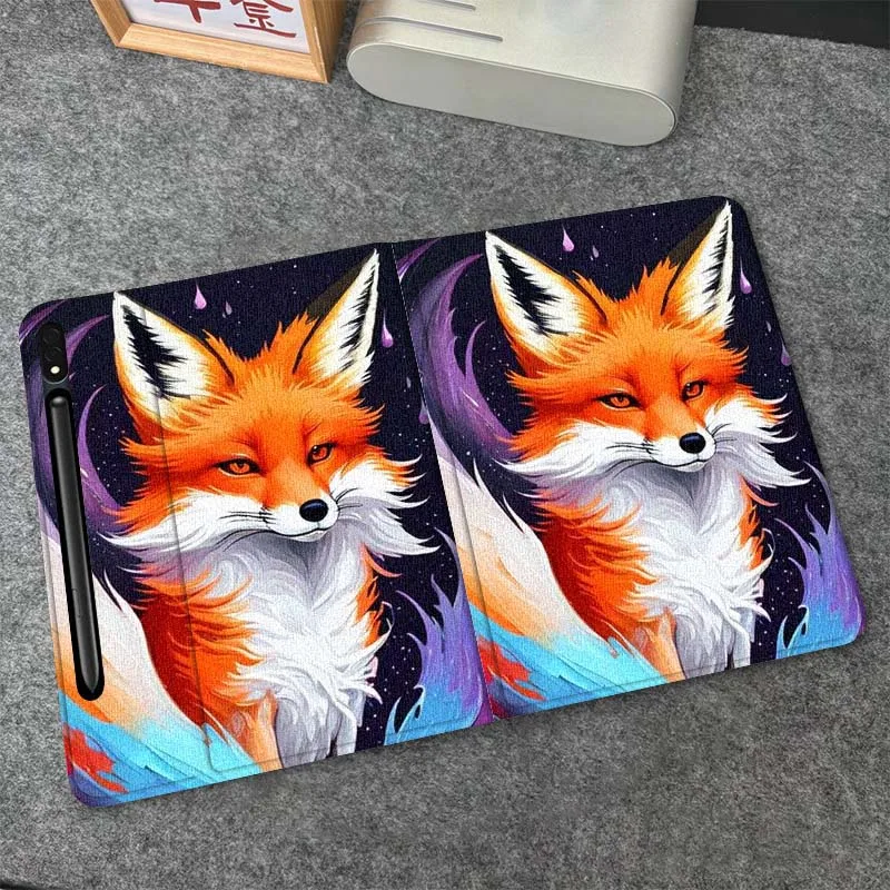 

Cartoon Fox Colorful Fire For Samsung Galaxy Tab S6 S8 S9 S10 Lite FE 10.4 11 Inch 2022 2024 Tablet Case