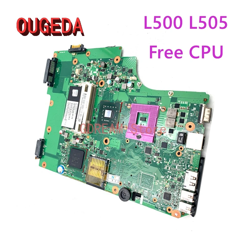 

OUGEDA V000185020 V000185030 For Toshiba Satellite L500 L505 laptop Motherboard DDR2 free CPU main board full tested