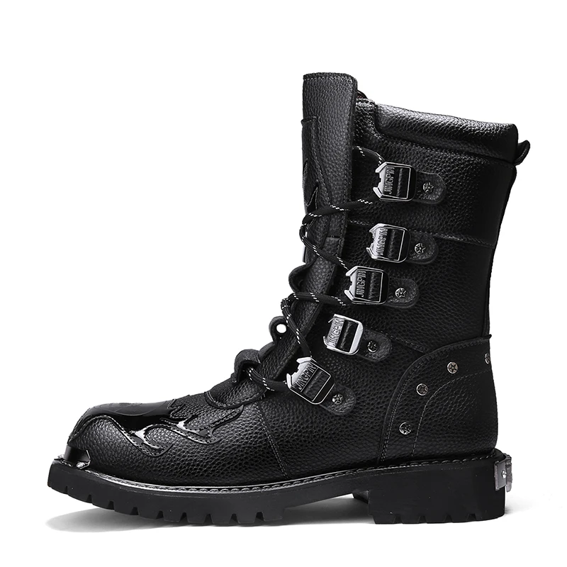 

Motorcycle protective boot men's style four season fashion high top off-road anti slip resistant breathable comfort riding boots