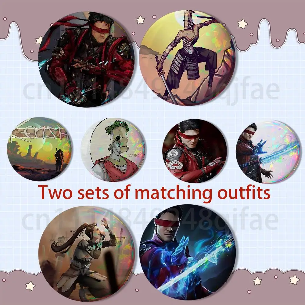 

game Beep Kenshi 2 piece set Pins Creativity Printed Pictures Text Metal Lapel Badges Brooches Jewelry Gift
