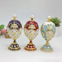 SHINNNYGIFTS Russian Souvenir Faberge Egg Trinket Box High Foot Pearl Egg Decorative Box