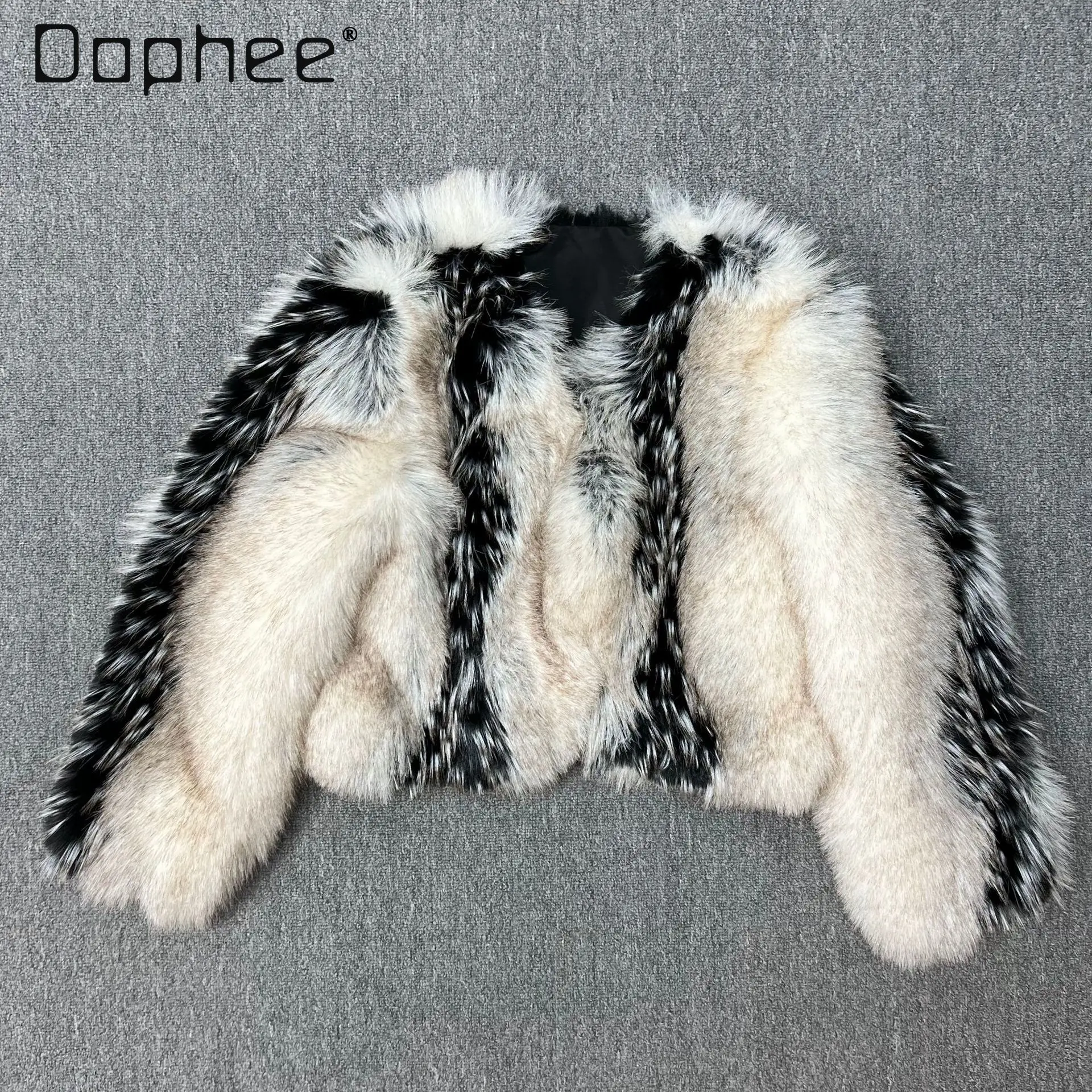 موضة معطف فرو الثعلب الصناعي للنساء 2025 شتاء جديد أنيق فاخر سميك دافئ الفراء قطعة واحدة فروي سترة سيدة معطف قصير