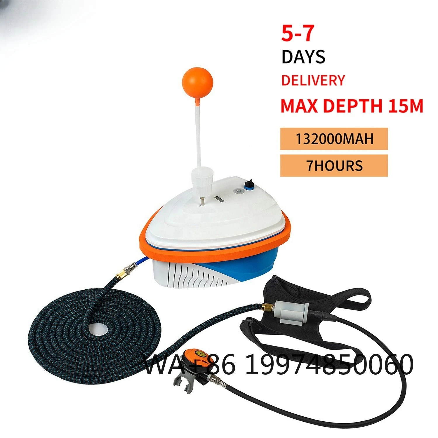 

LY700 Dive 7Hours 15M High Quality Waterproof Protection Tankless Air Breathing Respirator Ventilator Diving Compressor