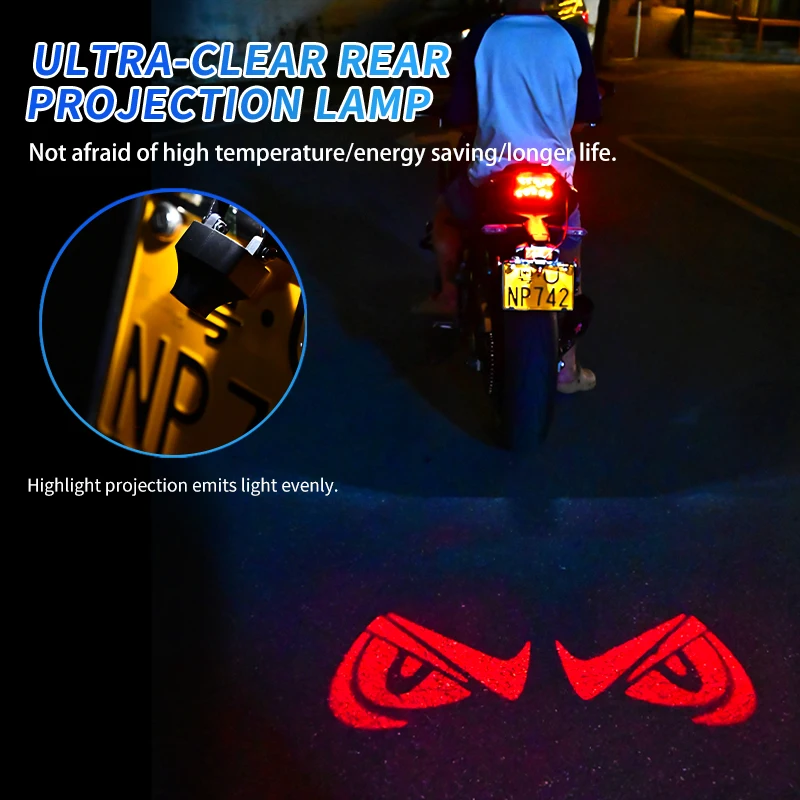 Motorcycle Devil's Eye LED Projection Light Electric Modification Welcome Decoration Anti-collision Laser Light Warning Lights