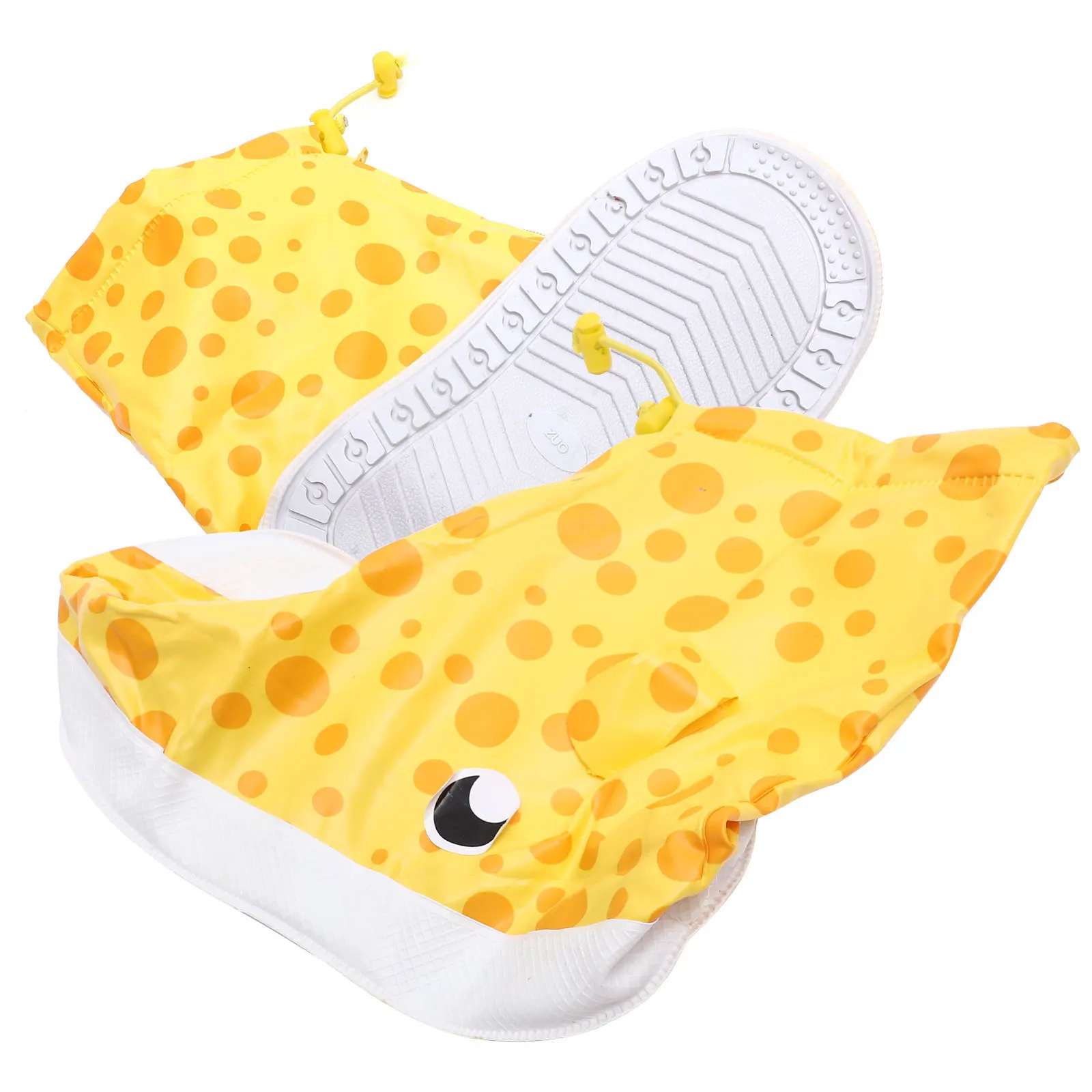 

Pair Waterproof Shoe Cover Yellow Small Deer Pattern Elastic Anti-Slip Raining Shoe Protector Outdoor Travel Camping Shoes