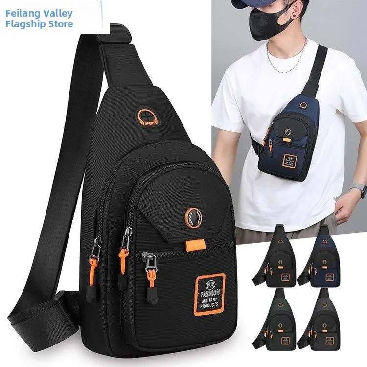 Casual Unisex Crossbody Oxford Cloth Chest Bag Sporty Lightweight Versatile Single Shoulder Bag for Leisure And Travel