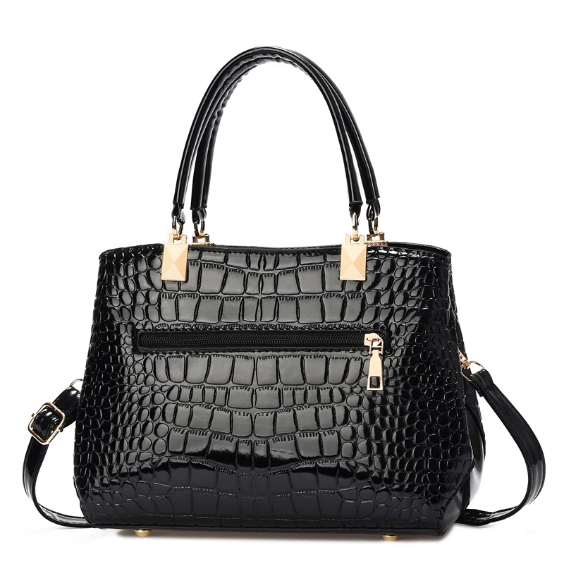 Fashionable Womens Crocodile Pattern Shoulder Bag - Stylish & Durable PU Leather Handbag with Removable Cross-body Strap for Eve