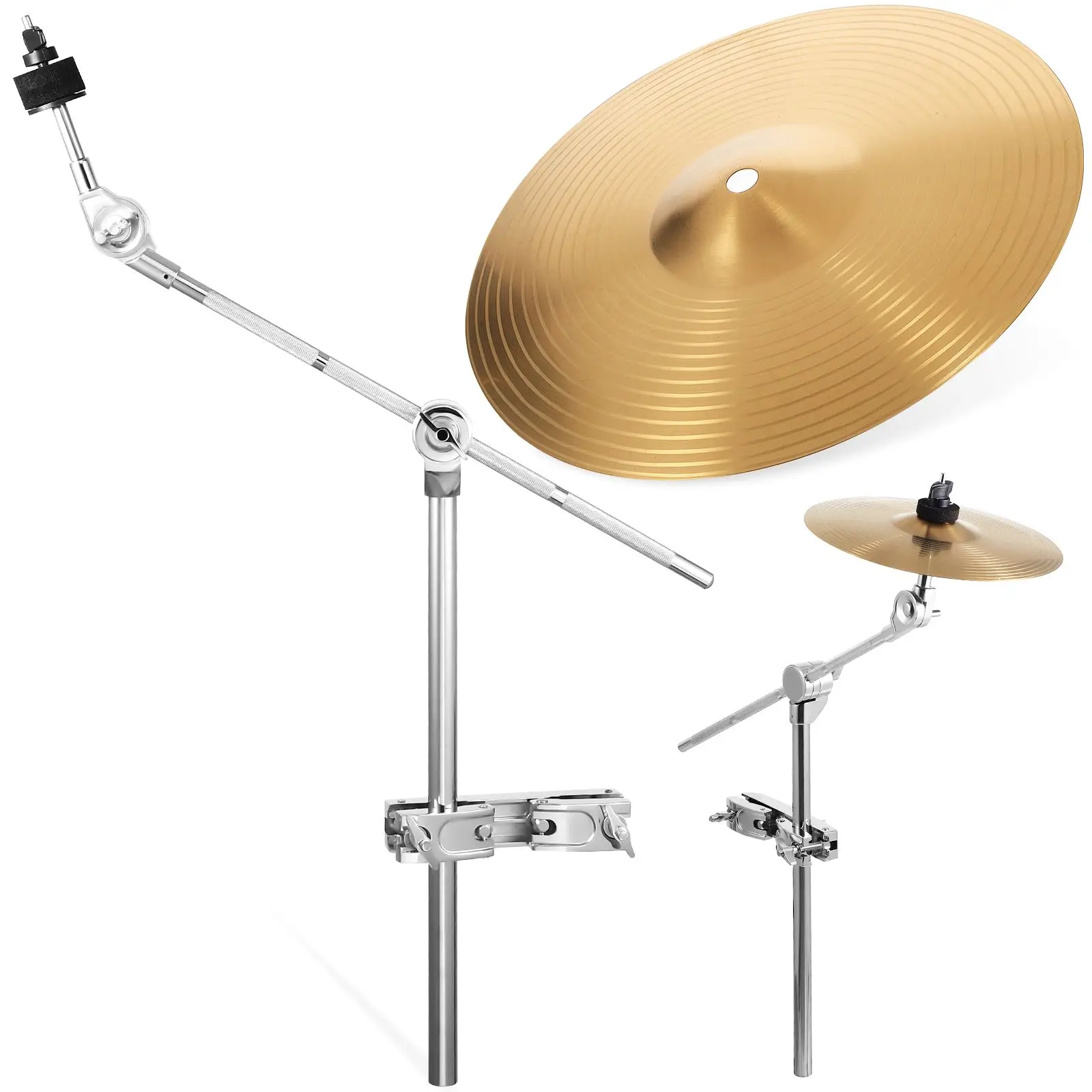 

10 Inch Adjustable Boom Stand Drum Practice Cymbal Set Splash Cymbal For Drum Kit Suitable Professionals Beginners