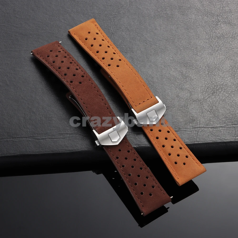 الفولاذ المقاوم للصدأ للطي مشبك ل تاغ هوير ساعة الأشرطة مشبك 18 مللي متر 20 مللي متر ل الجلود سيليكون حزام الساعات زر مزدوج المشابك