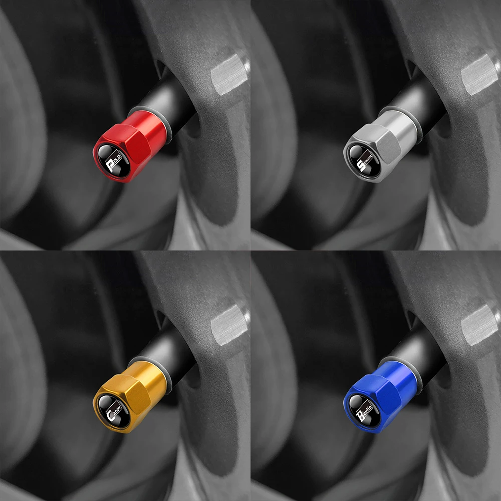 4Pcs Metal Car Wheel Tire Air Valve Dust Caps Rim Accessories For Volkswagen VW GTI Golf Polo Tiguan Sagitar Rline Tharu Passat