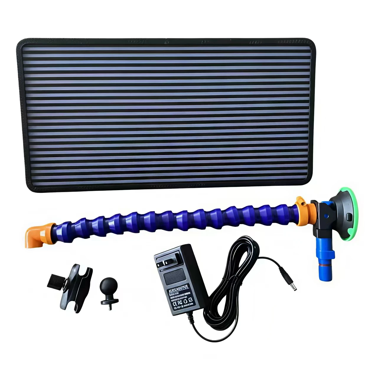 

Multi-Color Car Repair LED Light Mat with Flexible Gooseneck & 12V Power Adapter, 40x20cm Dimmable Work Light for Auto Maintenan