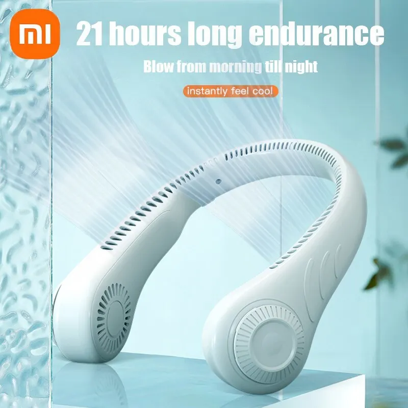 Xiaomi جديد معلقة الرقبة مروحة 360 درجة معلقة الرقبة مروحة المحمولة مروحة التبريد USB الخالية من الشفرة منفذ الهواء المحيطي قابلة للشحن